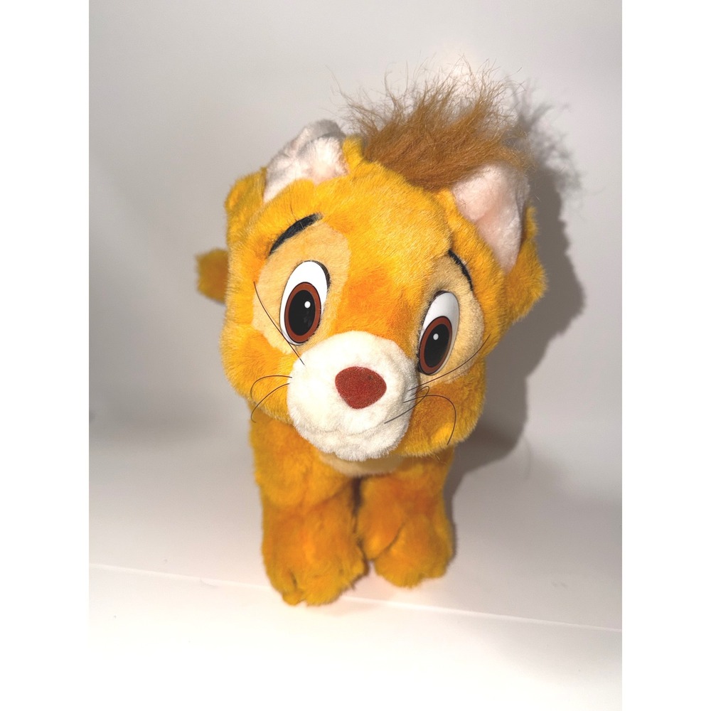 Vintage 1988 Disney Oliver and Company Oliver Plush Kitten Orange Cat Toy